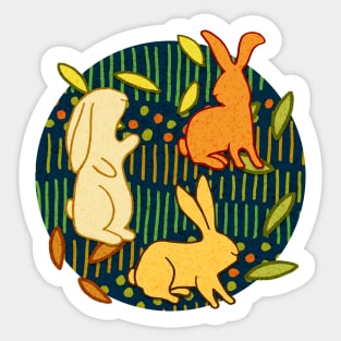 MID-MORNING MODERN BACKYARD Bunnies Sticker